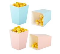 We Moment Zone Lot de 24 Petite Boîtes à Popcorn Rose et Bleu.Mini Carton Bonbons Conteneur,Boîtes à Popcorn pour Fêtes Rose et Bleu