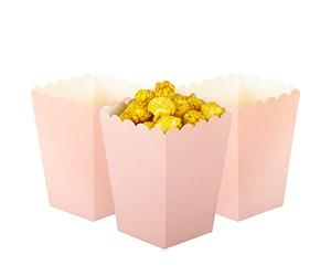 We Moment Zone Lot de 24 Petite Boîtes à Popcorn Rose.Mini Carton Bonbons Conteneur,Boîtes à Popcorn pour Fêtes Rose