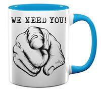 We Need You Uncle Sam Hand Tasse à thé ou café en céramique Bleu clair