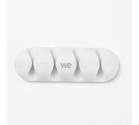 WE Organisateur de câbles pour Bureau ou Voiture - 4 emplacements x 2pcs - en Silicone - Coloris Blanc