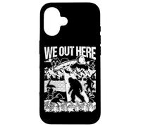 We Out Here America Monsters Bigfoot Mothman Aliens Cryptids Coque pour iPhone 16