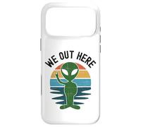 We Out Here Funny Alien Abduction UFO Aliens are Real Humour Coque pour iPhone 17 Pro Max