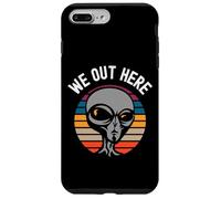 We Out Here Funny Alien Lover Abduction UFO Aliens are Real Coque pour iPhone 7 Plus/8 Plus