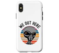 We Out Here Funny Alien Lover Abduction UFO Aliens are Real Coque pour iPhone X/XS