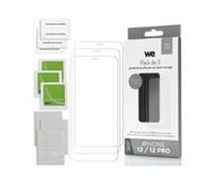 WE PACK 3 verres trempés IPHONE 12 / 12 PRO : 3 Protections d'écran - anti-rayures - anti-bulles d'air - ultra-résistant - dureté 9H Glass