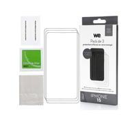 WE PACK 3 verres trempés IPHONE 15 : 3 Protections d'écran - anti-rayures - anti-bulles d'air - ultra-résistant - dureté 9H Glass - Neuf