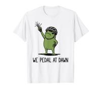 We Pedal At Dawn Frog Meme Funny Frog Meme Cycliste Amateur de Cyclisme T-Shirt Graphique avec Valeur