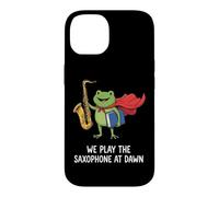 We Play The Saxophone At Dawn Musicien De Saxophone Jazz Coque pour iPhone 14