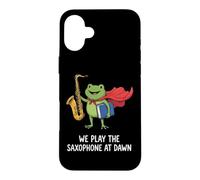 We Play The Saxophone At Dawn Musicien De Saxophone Jazz Coque pour iPhone 16 Plus