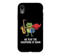 We Play The Saxophone At Dawn Musicien De Saxophone Jazz Coque pour iPhone XR