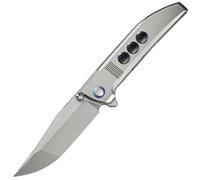 WE Polished Bead Blasted Titanium Integral Handle With Blue HolesPolished Bead