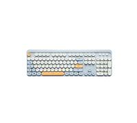 WE POP - Ensemble clavier et souris - retro design - 100% - full size - sans fil - 2.4 GHz - bleu