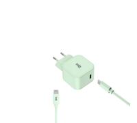 WE Pop Pack Chargeur Secteur + Câble USB-C/Lightning Vert : Chargeur Secteur Vert PD 20W Port USB-C - Câble USB-C/Lightning MFI PD 20W 1 mètre en Silicone Vert