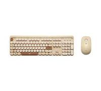 Pack Clavier + Souris sans Fil - WE - POP - Beige/Crème - Connexion 2.4GHz - Pavé Numérique