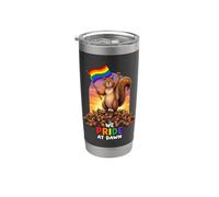 We Pride At Dawn LGBTQ Écureuil arc-en-ciel Gobelet isotherme en acier inoxydable double paroi