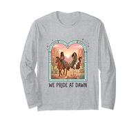 We Pride At Dawn LGBTQ Western Cowgirl Équitation Désert Manche Longue