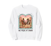 We Pride At Dawn LGBTQ Western Cowgirl Équitation Désert Sweatshirt