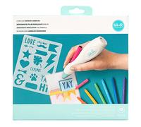 We R Makers Kit Airbrush - Aérographe sans Fil - Incl. 12 Marqueurs, Pochoir & Chargeur USB - pour Calligraphie, Cartes, Scrapbooking & Loisirs Créatifs