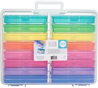 Boîte de rangement - Plastique - Inclus 16 petites boîtes colorés - 38x30x13cm