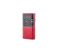WE RADIO DE POCHE rechargeable FM, lecteur de carte micro SD RMS 3W, prise casque - Rouge