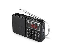 WE Radio grandes ondes AM / FM / SW Lecteur USB / Micro SD batterie rechargeable NOIR