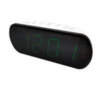 WE Radio réveil Grand Affichage FM, Dual Alarme, LED Vert 1 Port USB intégré pour la Charge Blanc