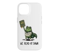 We Read At Dawn Frog Meme Lecteur de Rat de bibliothèque Amusant Grenouille Coque pour iPhone 14