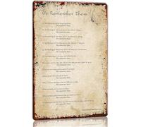 We Remember Them Poem Metal Sign For Memorial Decor 8x12 Inch