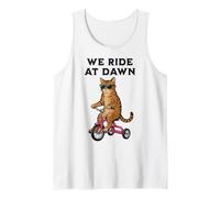 We Ride At Dawn Cat in Sunglasses Tricycle Rider Débardeur