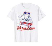 We Ride At Dawn Frog Skateboarding Funny T-Shirt