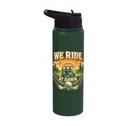 We Ride at Dawn Golf Golf Humour décontracté Stainless Steel Insulated Water Bottle