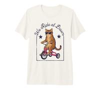 We Ride at Dawn Lunettes de Soleil Tricycle Chat drôle T-Shirt Haut de Gamme