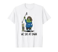 We Ski At Dawn Frog Funny Frog Meme Skiing Lover Winter T-Shirt
