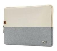 WE Housse Sleeve PC 15,6'' Bicolore Beige/Gris Protection anti-choc, Attache antivol, 40 x 28 x 2 cm