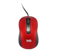 WE Souris filaire 1200 DPI USB – Ultra-légère ambidextre compatible PC/Mac – Rouge
