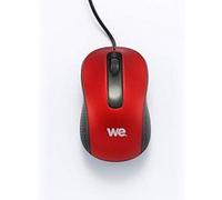 WE Souris filaire 1200 DPI USB – Ultra-légère ambidextre compatible PC/Mac – Rouge