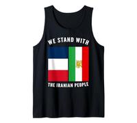 We Stand with The Iranian People - Drapeau iranien et français Débardeur