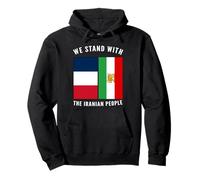 We Stand with The Iranian People - Drapeau iranien et français Sweat à Capuche