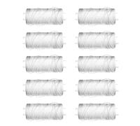 WE-STOCK Lot de 10 bobines de fil à coudre 100 % polyester - Couleur blanche - 50 mètres chacun