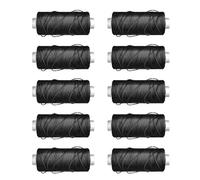 WE-STOCK Lot de 10 bobines de fil à coudre 100 % polyester - Couleur noire - 50 mètres chacun