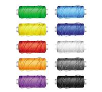 WE-STOCK Lot de 10 bobines de fil à coudre 100 % polyester - Couleurs assorties et vives - 50 mètres chacun