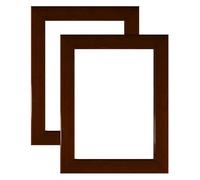 WE-STOCK Lot de 2 cadres de table ou muraux en bois laqué marron, format 10 x 15 cm