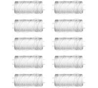 WE-STOCK Lot de 5 bobines de fil à coudre 100 % polyester - Couleur blanche - 100 mètres chacun (blanc)