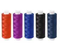 WE-STOCK Lot de 5 bobines de fil à coudre 100 % polyester - Couleurs assorties - 100 mètres chacun (assortis)