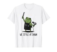 We Style At Dawn Funny Frog Coiffeur Salon de Coiffure T-Shirt