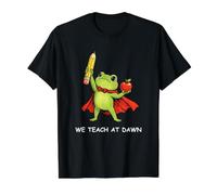 We Teach at Dawn Funny Teacher Frog Back to School Men Women T-Shirt Graphique avec Valeur