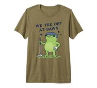 We Tee Off At Dawn Funny Frog Golfeur T-Shirt Haut de Gamme