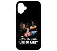 We The Cats Like to Party American Cat 4th of July Patriotic Coque pour iPhone 16 Plus