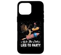 We The Cats Like to Party American Cat 4th of July Patriotic Coque pour iPhone 16 Pro Max