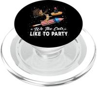 We The Cats Like to Party American Cat 4th of July Patriotic PopSockets PopGrip pour MagSafe